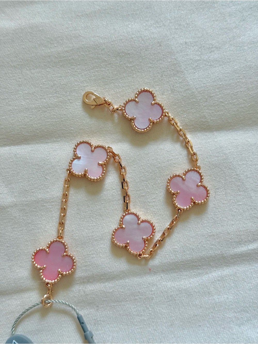Rose Gold Pink MOP Clover Bracelet